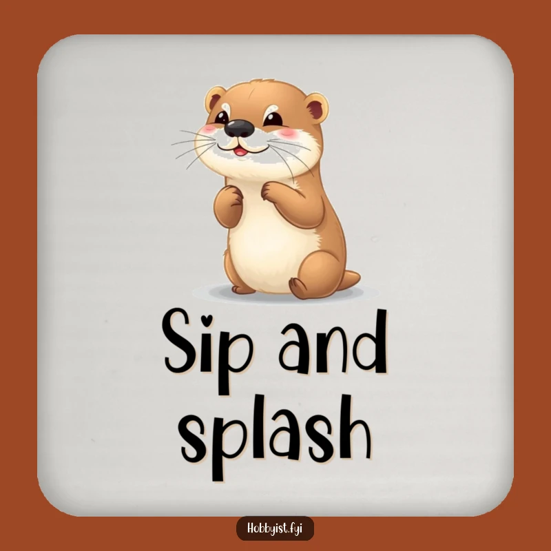 Funny Otter Painter Coaster: Add Artistic Flair to Your Drinks