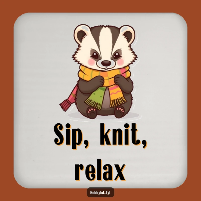 Funny Badger Coaster: Protect Surfaces with Craft Art, Perfect Small Funny Gift