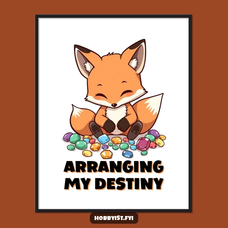 Funny Fox Gemstone Arrangement Poster - Meticulous Wall Art Gift