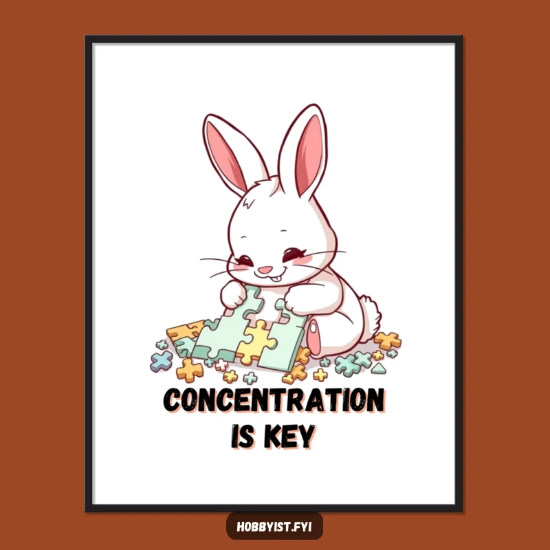 Funny Rabbit Puzzle Poster: Add Brainy Charm to Your Walls