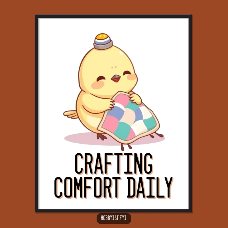 Funny Sewing Bird Poster - Tiny Quilt Art, Perfect Funny Gift