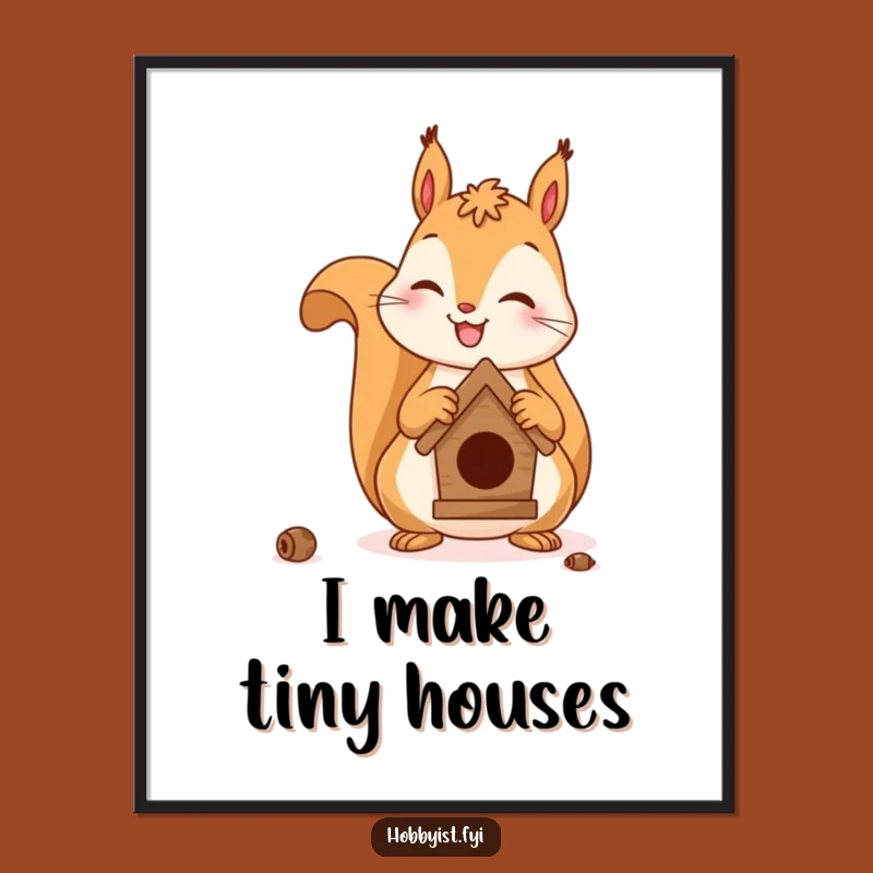 Funny Squirrel Birdhouse Art Print - Hilarious Wall Decor Gift!