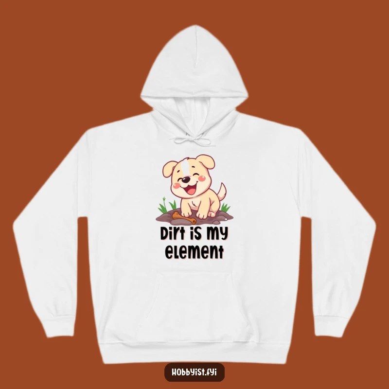 Cozy Funny Dog Hoodie - Happy Digger Pup, Warm Canine Gift, Energetic Pet Apparel