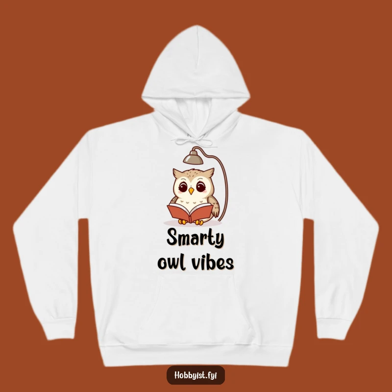 Cozy Funny Owl Reading Hoodie - Warm Literary Sweatshirt for Night Owls
