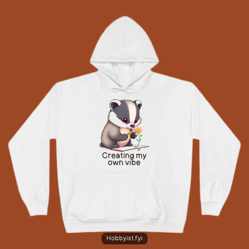 Funny Badger Artist Hoodie - Cozy Sketching Sweatshirt, Perfect Funny Gift