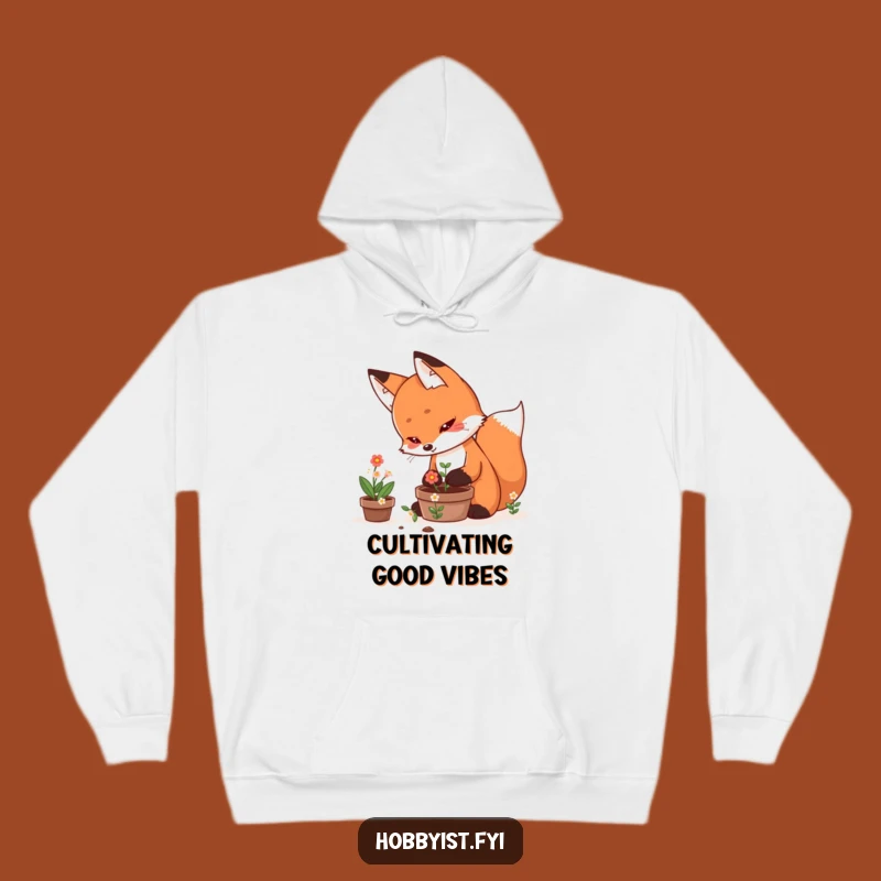 Funny Kawaii Fox Hoodie: Cozy Gardener Vibes, The Ultimate Funny Gift for Plant Parents