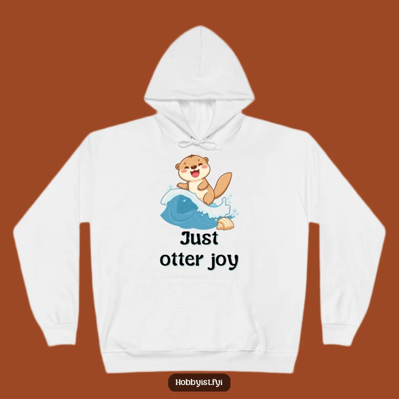 Funny Otter Wave Rider Hoodie - Cozy & Comedic Aquatic Comfort