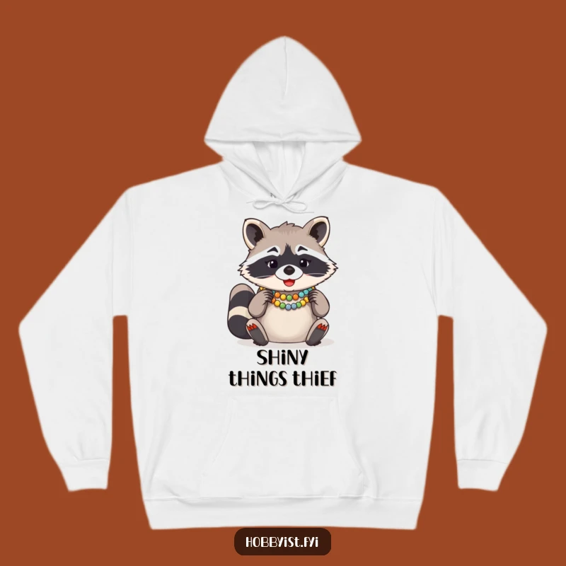 Funny Raccoon Bead Necklace Hoodie: Cozy Hilarious Crafting Gift
