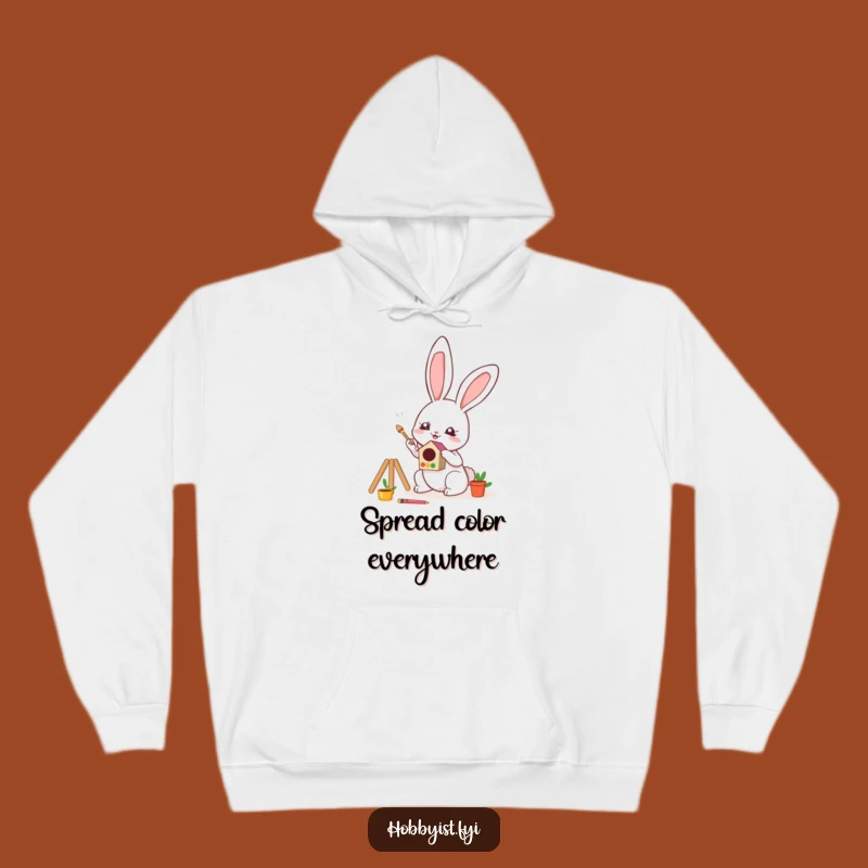 Funny Kawaii Bunny Hoodie: Cozy Artist Vibes, The Ultimate Funny Gift for Painters