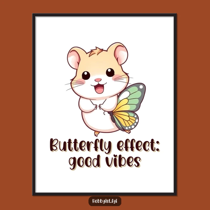 Free Printable Hamster Butterfly Wall Art - Funny Downloadable Decor for Your Home