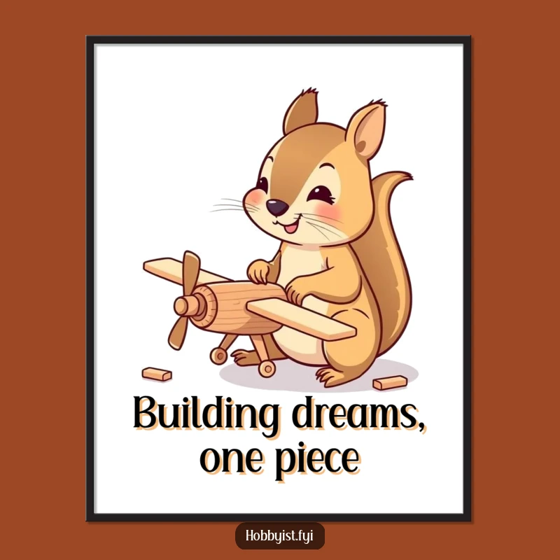 Free Printable Wall Art: Funny Squirrel Pilot for Aviation Enthusiast Home Decor