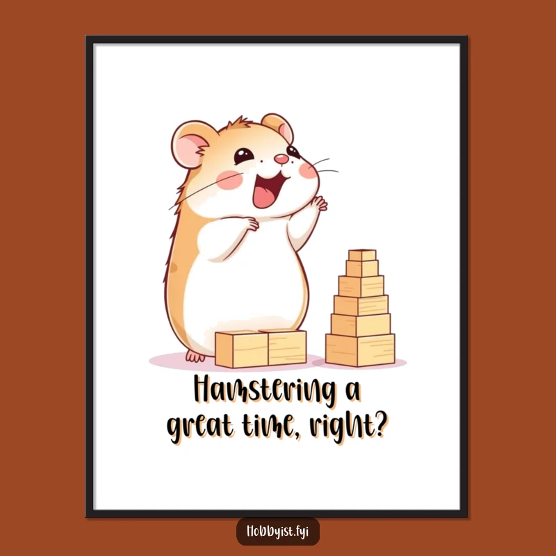 Funny Free Printable Wall Art: Hamster Block Tower, Downloadable Home Decor