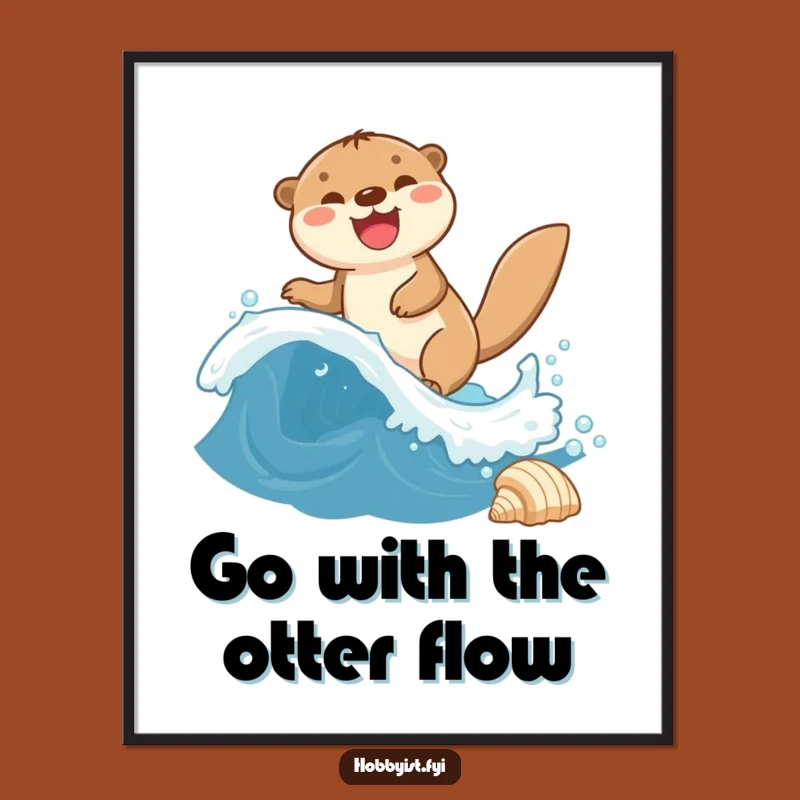 Free Printable Wall Art: Joyful Otter Wave Rider Downloadable Art