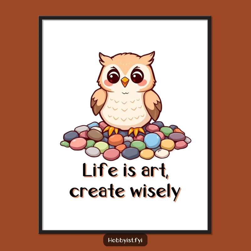 Free Printable Wall Art: Cheerful Owl Mosaic Decor, Downloadable Funny DIY Gift