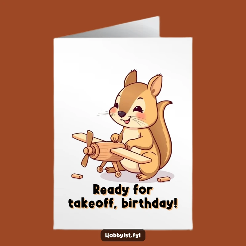Free Printable Birthday Card: Funny Squirrel Pilot for an Adventurous DIY Gift