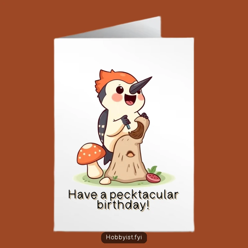 Free Printable Birthday Card: Woodpecker Fun, Funny Downloadable Gift
