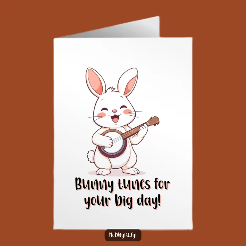 Free Printable Bunny Banjo Birthday Card: Funny Downloadable Gift for Music Lovers