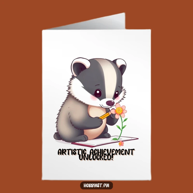 Free Printable Badger Artist Congrats Card - Unique Downloadable Gift for Achievers