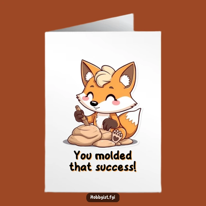 Free Printable Congrats Card: Fox's Masterpiece Creation - Downloadable Celebration Gift
