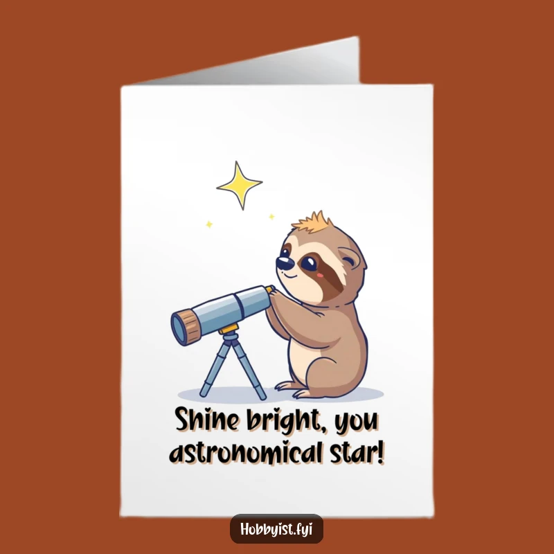 Free Printable Sloth Congratulations Card - Stargazing Success, Funny Downloadable Gift
