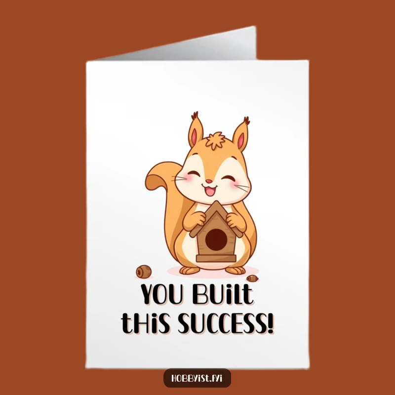 Free Printable Squirrel Birdhouse Card: Hilarious Downloadable Congratulations Gift