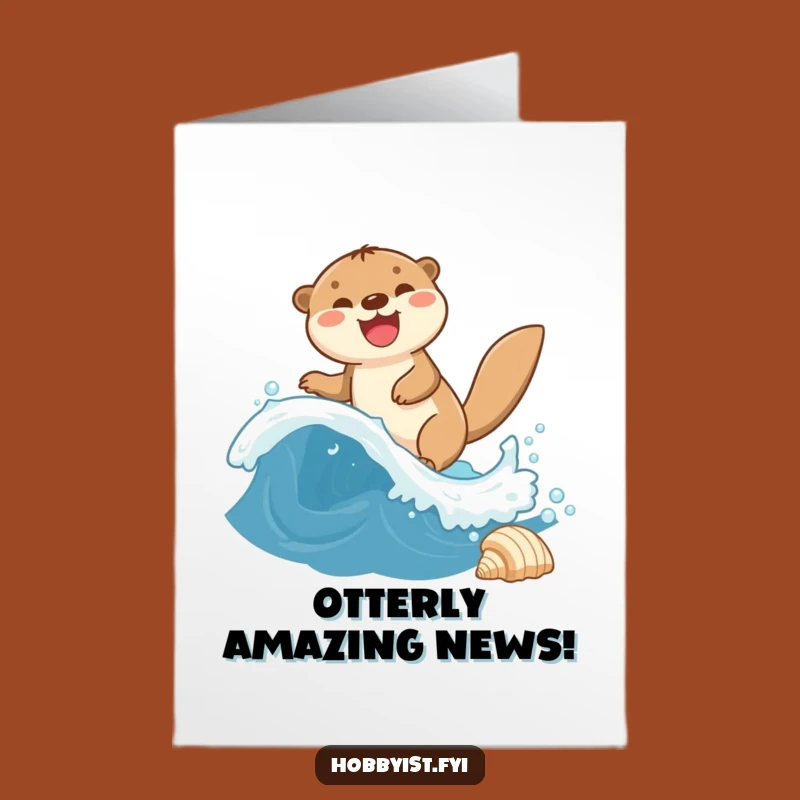Free Printable Congrats Card: Otter Wave Success Downloadable Gift