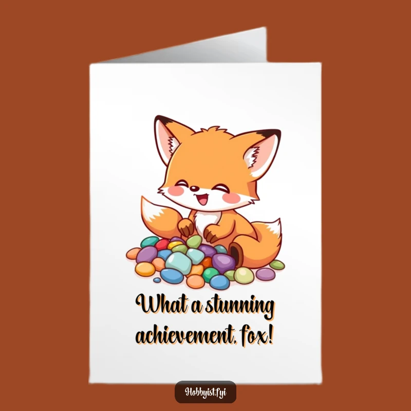 Free Printable Congratulations Card: Fox Pebble Artist, Downloadable Gift