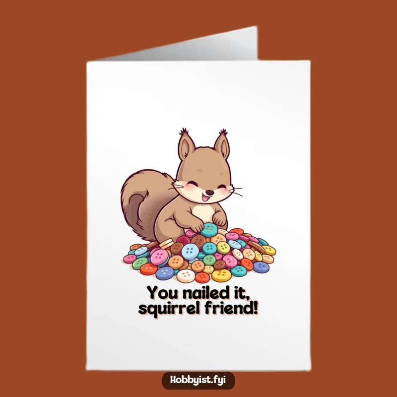 Free Printable Congrats Card: Hilarious Squirrel Button Sorter for Your Celebration