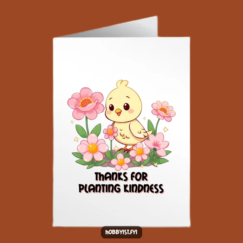 Free Printable Thank You Card: Bird's Grateful Garden - Funny Downloadable Gift