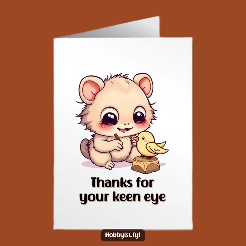Free Printable Thank You Card: Crafted Thanks from Creature - Funny Downloadable Art