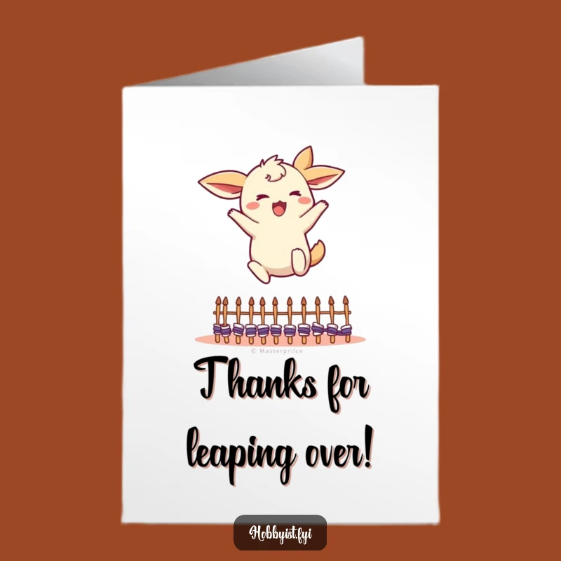 Free Printable Thank You Card: Creature's Knitting Needle Jump