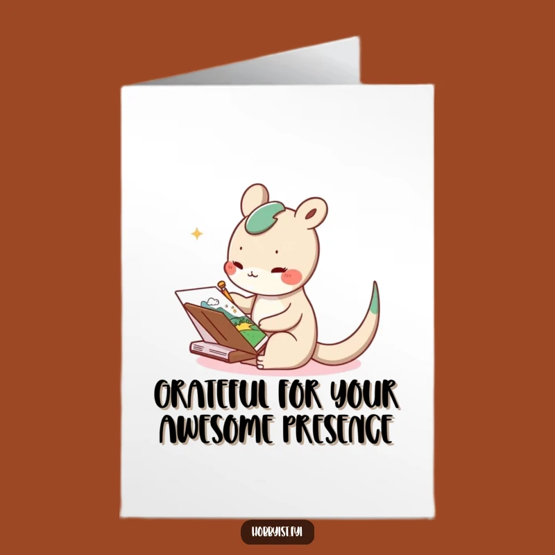 Free Printable Thank You Card: Creature Sketching Gratitude - Funny Downloadable Art