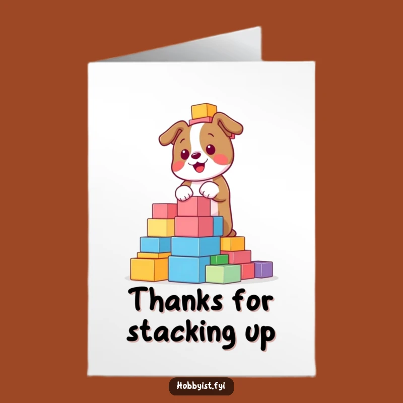 Free Printable Thank You Card: Doggy Block Thanks, Easy DIY Downloadable Gift!