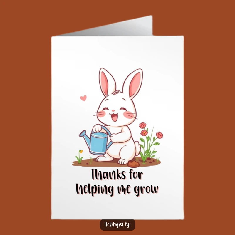 Free Printable Thank You Card: Funny Gardening Rabbit, Grateful DIY Downloadable Gift