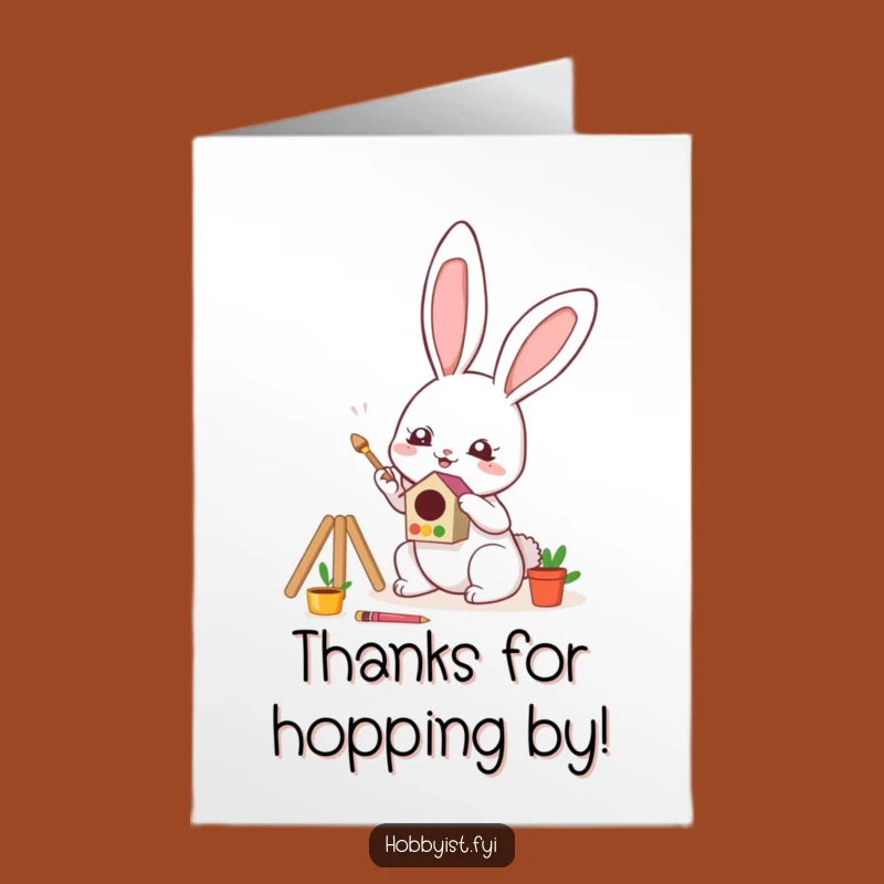 Free Printable Thank You Card: Kawaii Bunny's Colorful Thanks, Funny Downloadable