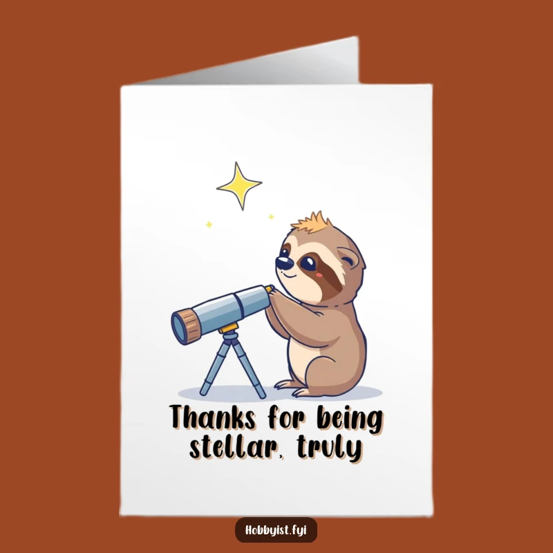 Free Printable Thank You Sloth Card - Stargazing Gratitude, Humorous Downloadable Gift