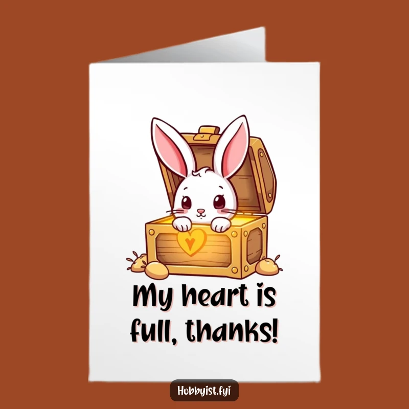 Free Printable Thank You Card: Rabbit's Treasure Surprise - Funny Downloadable Gift