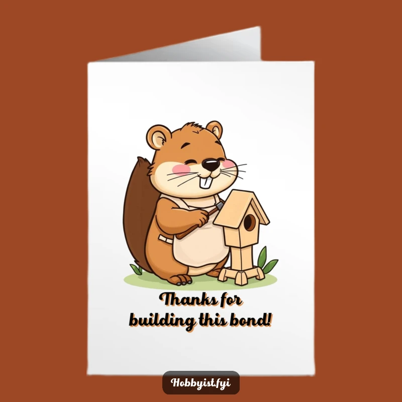 Free Printable Thank You Card: Busy Beaver Grateful Funny Downloadable