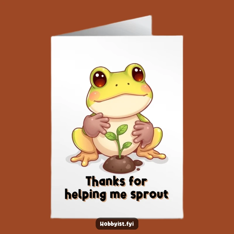 Free Printable Thank You Card: Frog Gardener, Downloadable Gift