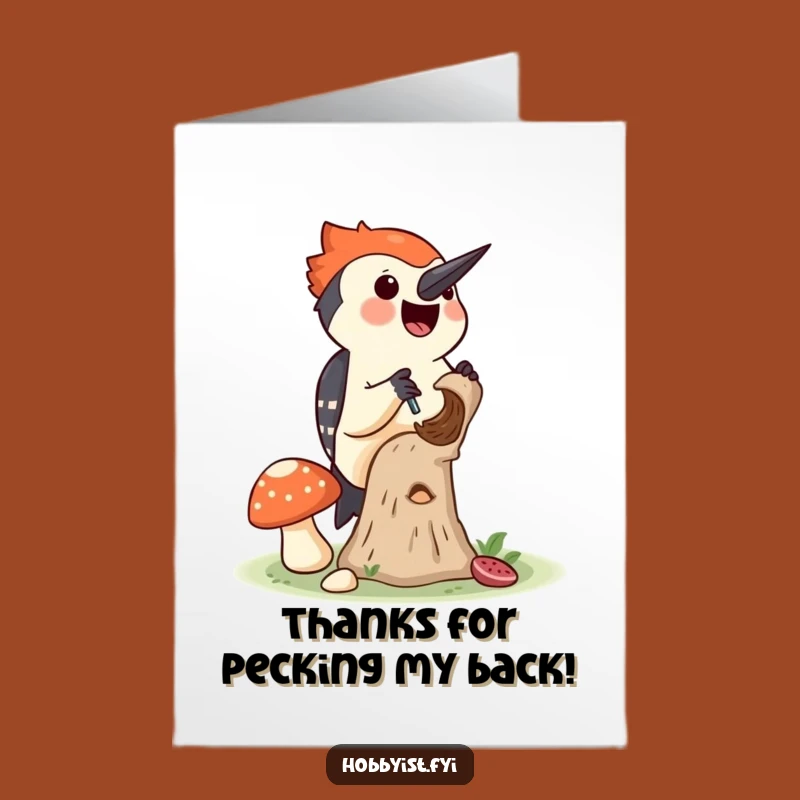 Free Printable Thank You Card: Woodpecker Gratitude, Funny Downloadable Gift