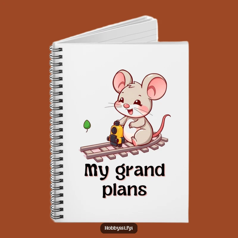 Funny Mouse Train Engineer Notebook - Jot Down Ideas Character Style