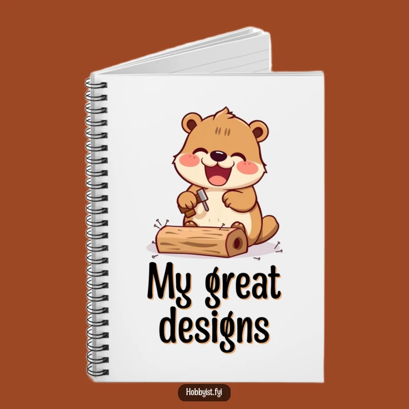 Funny Kawaii Beaver Notebook: Builder Plans, Cute Construction Journal Gift