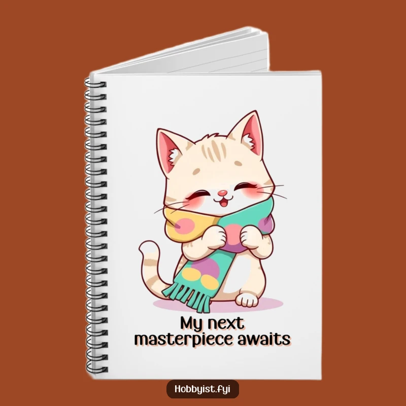 Funny Giggling Cat Knitting Notebook - Hilarious Journal for Ideas