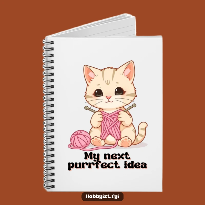 Funny Cat Knitting Notebook - Curious Feline Journal, Yarn Lover Diary, Craft Project Planner