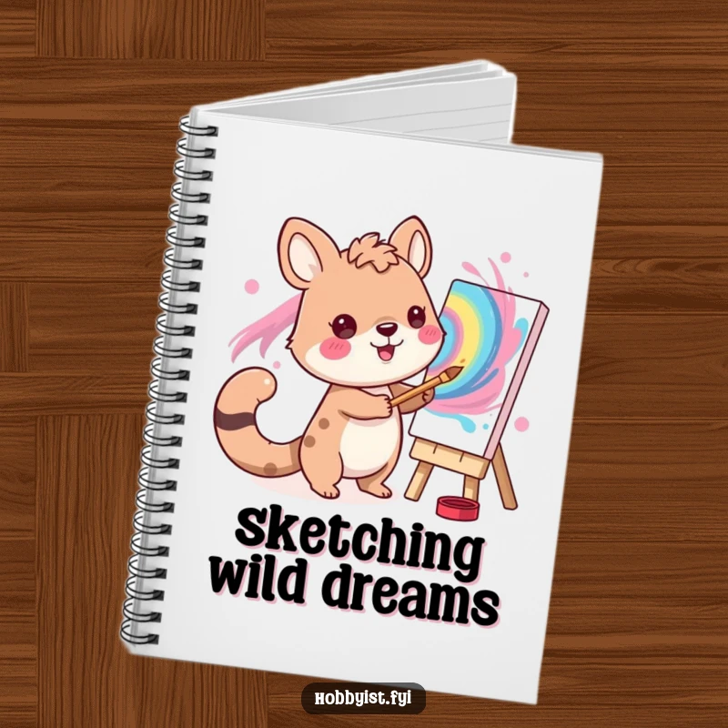 Funny Artist Animal Notebook: A happy animal artist painting a swirling picture, perfect for jotting down creative thoughts.