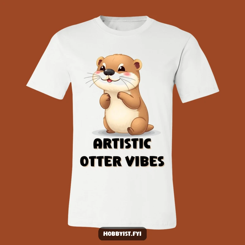 Funny Otter Painter T-Shirt: Wear Your Artistic Expression