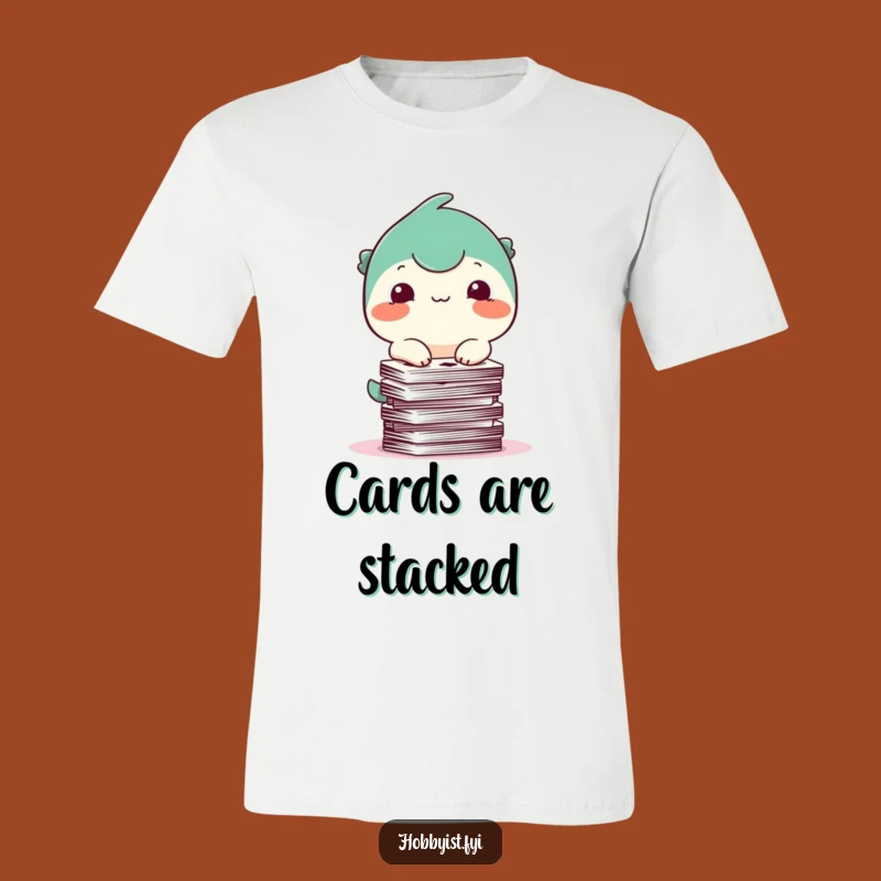 Funny Card Balancing Creature T-Shirt: Hilarious Outfit for a Jokester!