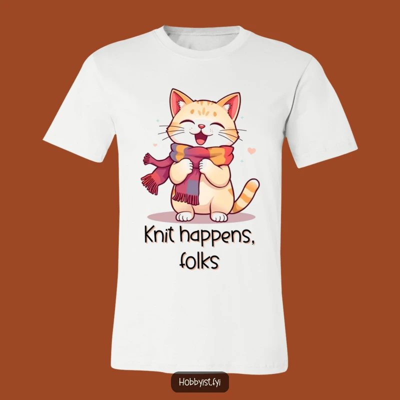Funny Cat Knitting Enthusiast T-Shirt: Wear Your Hobby with Pride