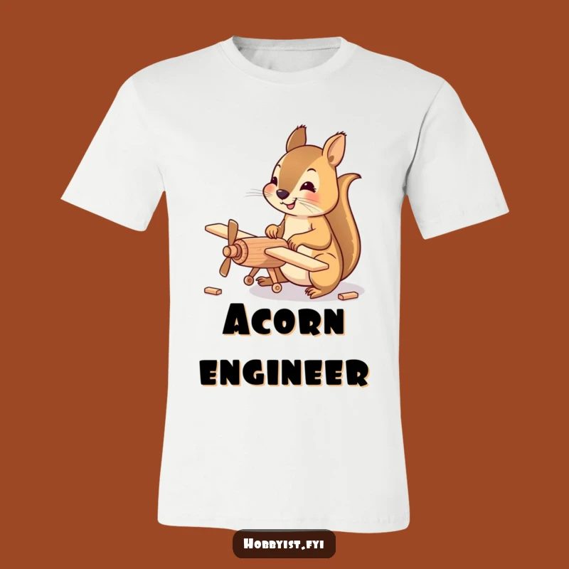 Funny Squirrel Pilot T-Shirt: Happy Squirrel Building Plane, Great Gift