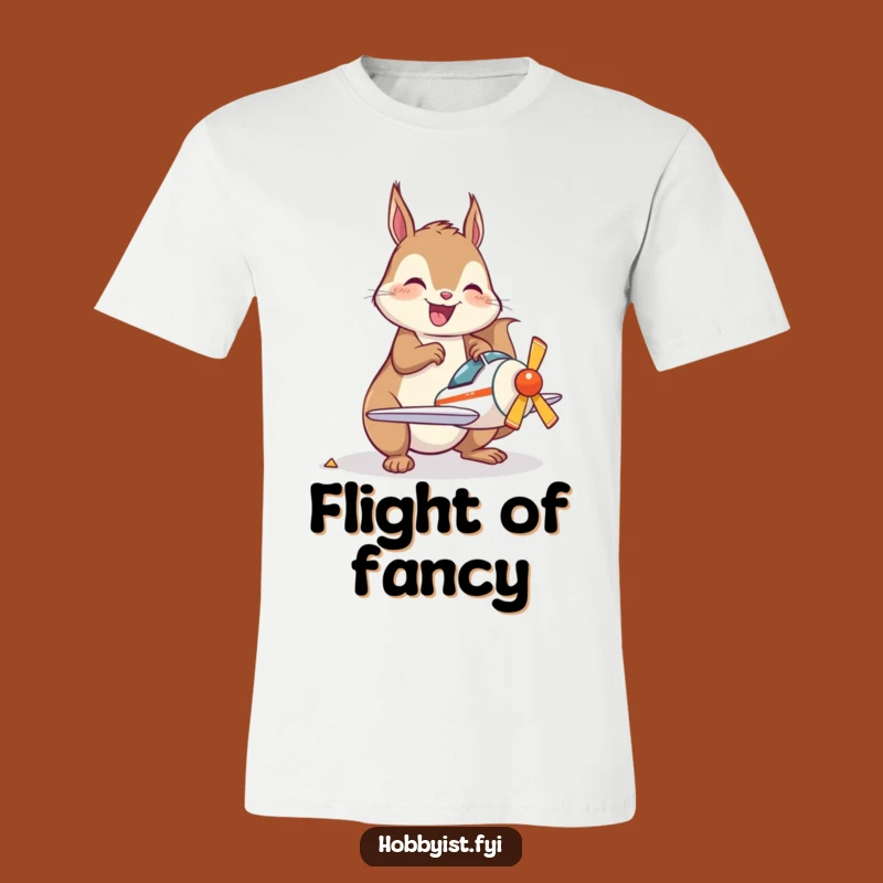 Funny Squirrel Plane Shirt: Joyful Kawaii Builder, Unique Funny Gift for Model Makers